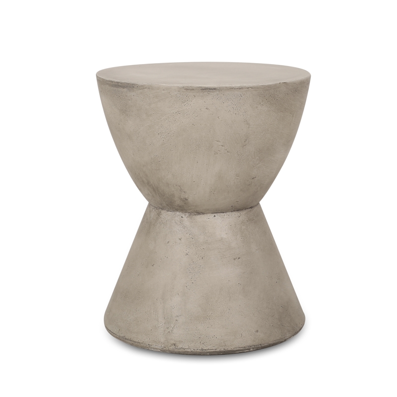 Gray Concrete Outdoor Lightweight Side Table End Table