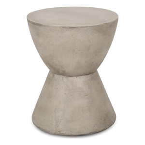 Gray Concrete Outdoor Lightweight Side Table End Table