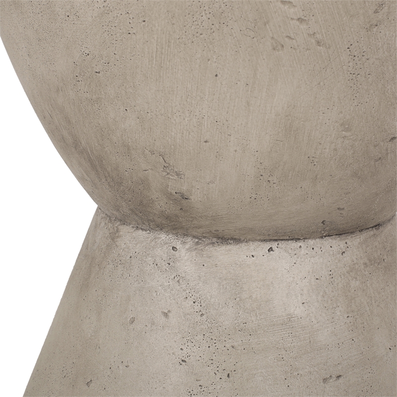 Gray Concrete Outdoor Lightweight Side Table End Table