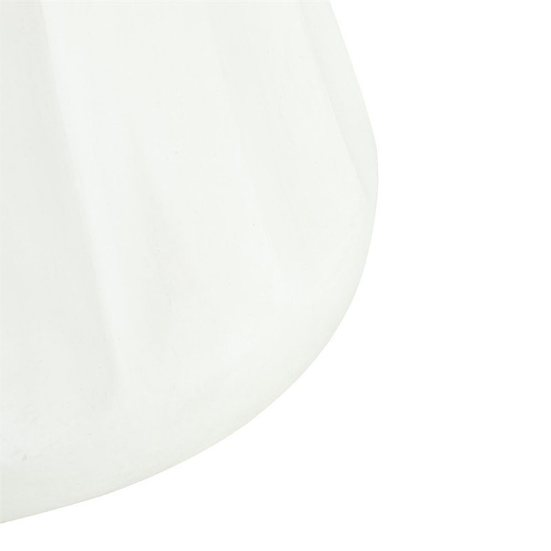 White Round Concrete Outdoor Side Table End Table for Living Room