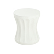 White Round Concrete Outdoor Side Table End Table for Living Room