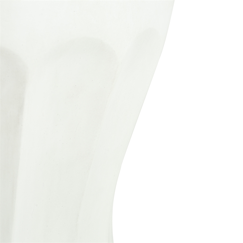 White Round Concrete Outdoor Side Table End Table for Living Room