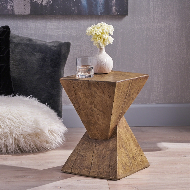 Modern Natural Ceramic Side Table - Versatile End Table for Living Room & Office