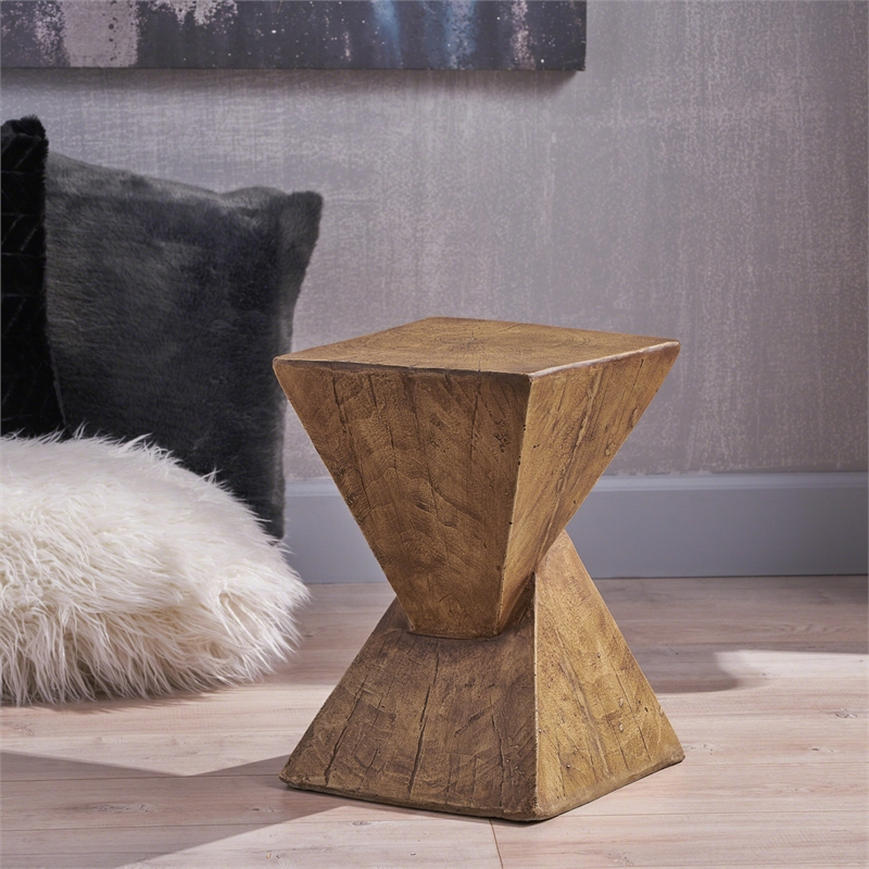 Modern Natural Ceramic Side Table - Versatile End Table for Living Room & Office