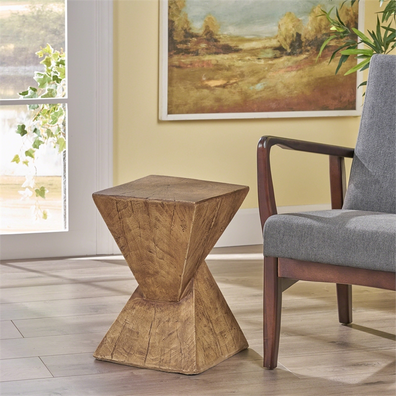 Modern Natural Ceramic Side Table - Versatile End Table for Living Room & Office