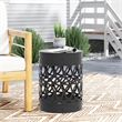 Outdoor Large End Table Black Color with Durable Iron Material Construction