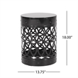 Outdoor Large End Table Black Color with Durable Iron Material Construction