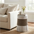 Retro Woven Rope Side Table  ceramic with Brown color