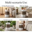 Retro Woven Rope Side Table  ceramic with Brown color
