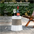 Retro Woven Rope Side Table  ceramic with Brown color
