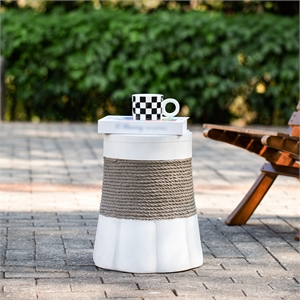 Retro Woven Rope Side Table  ceramic with Brown color