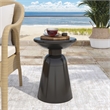 Outdoor Metal Large End Table Metal Gray