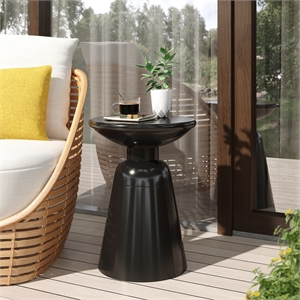 Outdoor Metal Large End Table Metal Gray