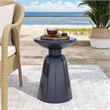 Large Outdoor End Table Iron Blue