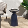 Large Outdoor End Table Iron Blue