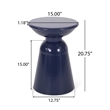 Large Outdoor End Table Iron Blue