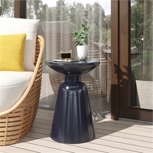 Large Outdoor End Table Iron Blue