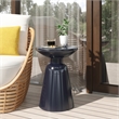 Large Outdoor End Table Iron Blue