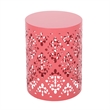 Large Outdoor End Table Pink Finish with Durable Iron Construction
