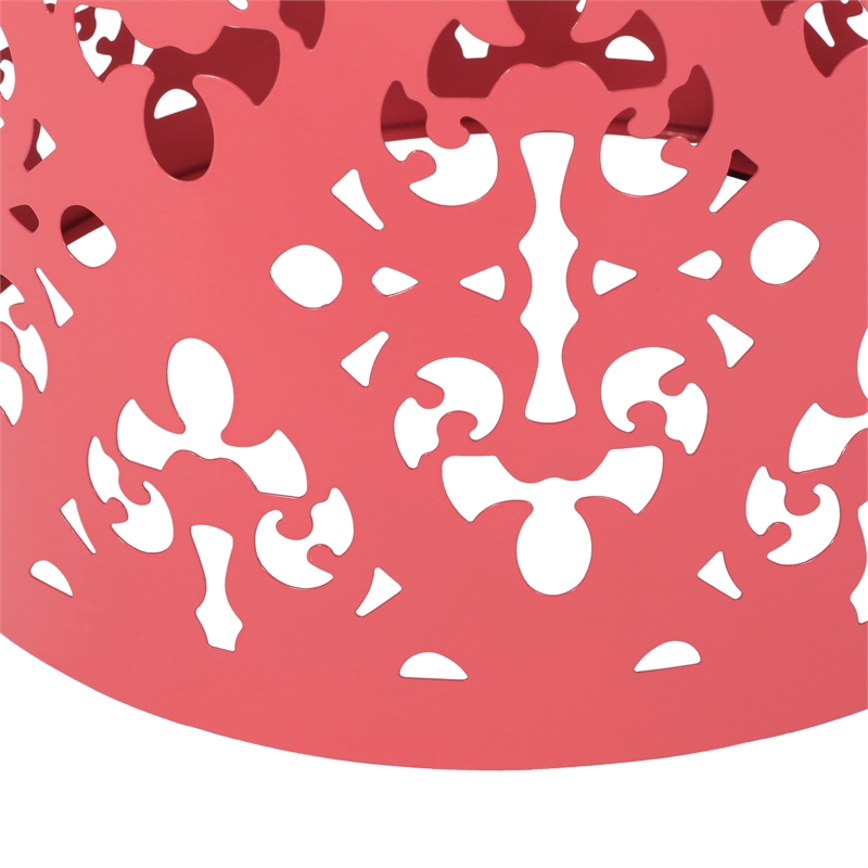 Large Outdoor End Table Pink Finish with Durable Iron Construction