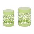 Outdoor Metal Set of 2 End Table  Metal  Black