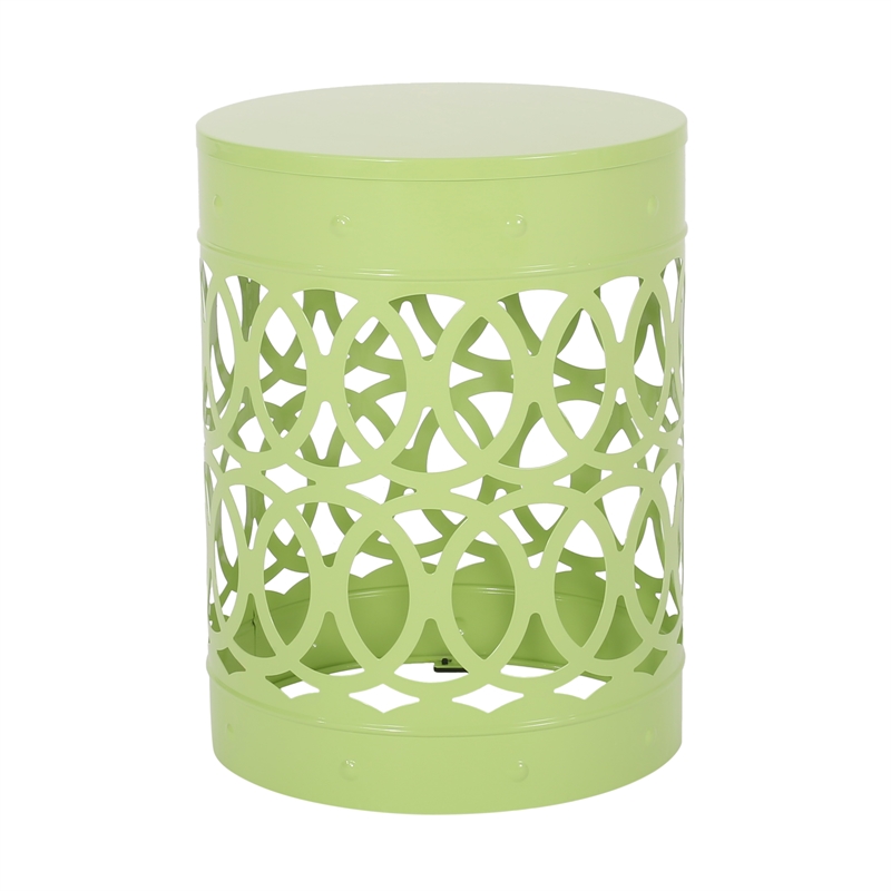 Outdoor Metal Set of 2 End Table  Metal  Black
