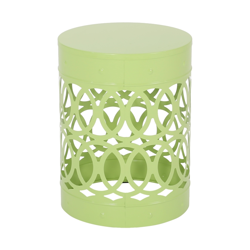 Outdoor Metal Set of 2 End Table  Metal  Black
