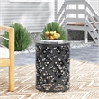 Outdoor Metal Large End Table Iron  Black