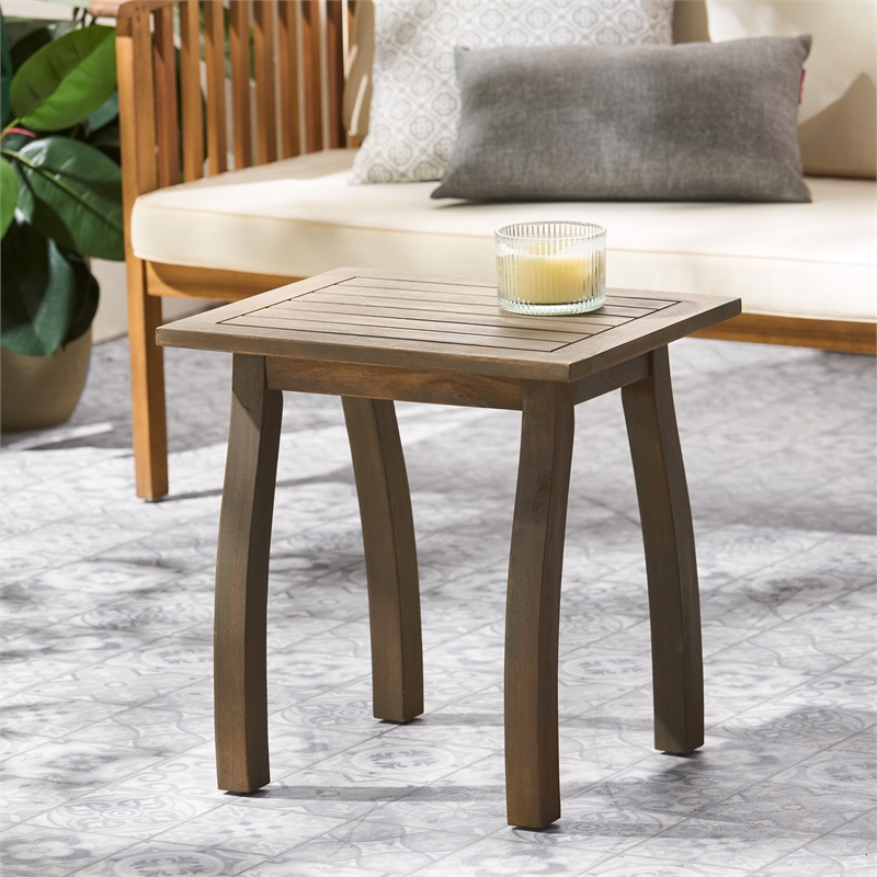 Gray Wood End Table for Living Room Bedroom  Versatile Use