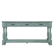 Blue 63 Pine Wood Console Table with 3 Drawers and Shelf for Entryway Sofa