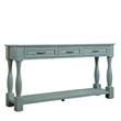 Blue 63 Pine Wood Console Table with 3 Drawers and Shelf for Entryway Sofa