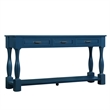 Navy 63 Pine Wood Console Table with 3 Drawers and Shelf for Entryway Sofa