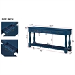Navy 63 Pine Wood Console Table with 3 Drawers and Shelf for Entryway Sofa
