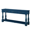 Navy 63 Pine Wood Console Table with 3 Drawers and Shelf for Entryway Sofa