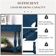 Navy 63 Pine Wood Console Table with 3 Drawers and Shelf for Entryway Sofa