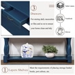 Navy 63 Pine Wood Console Table with 3 Drawers and Shelf for Entryway Sofa