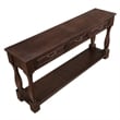 Light Espresso 63 Pine Wood Console Table with 3 Drawers and Shelf for Entryway