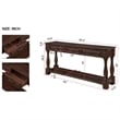 Light Espresso 63 Pine Wood Console Table with 3 Drawers and Shelf for Entryway