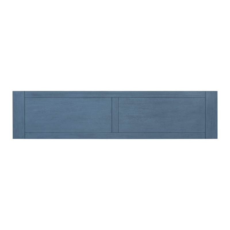 Navy Solid Wood 63 Console Table with Drawers and Shelf for Entryway Hallway