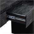 Black Solid Wood Retro Console Table with 2 Drawers and Open Shelf
