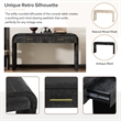 Black Solid Wood Retro Console Table with 2 Drawers and Open Shelf