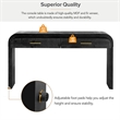 Black Solid Wood Retro Console Table with 2 Drawers and Open Shelf
