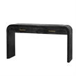 Black Solid Wood Retro Console Table with 2 Drawers and Open Shelf