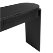 Black Solid Wood Oval Console Table with Fluted Design and 2 Drawers