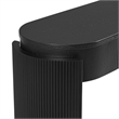 Black Solid Wood Oval Console Table with Fluted Design and 2 Drawers
