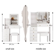 White MDF 29.2 Vanity Table Set with LED Mirror Power Station & Stool
