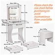 White MDF Small Space Vanity Set with Stool & Foldable Side Tables