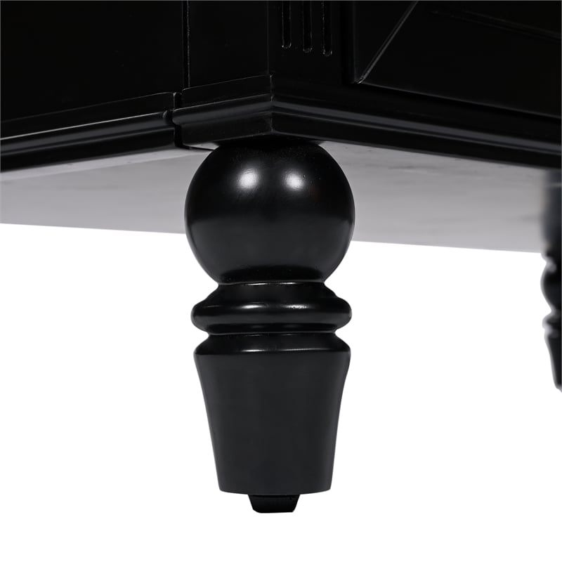 36 Black Solid Wood Bathroom Vanity with Sink and Storage Drawers