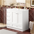 36 Shaker Style Free-Standing bathroom  White Solid Wood Vanity