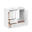 36 Shaker Style Free-Standing bathroom  White Solid Wood Vanity